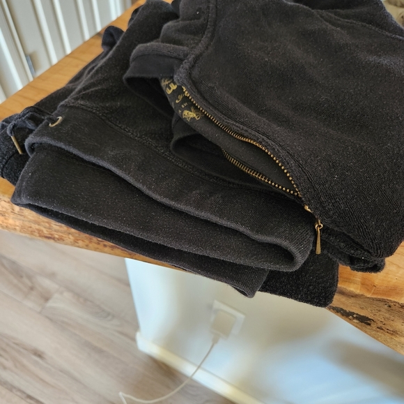 VS 2 Piece Black Terry Lounge Set L - Picture 5 of 13